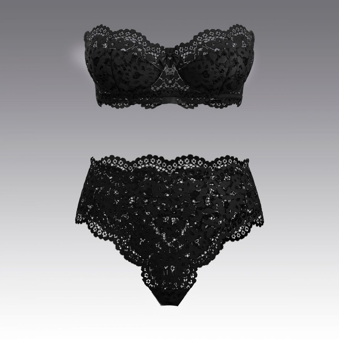 Комплект c балконетом из кружева 4004.18.21 ARDI черный