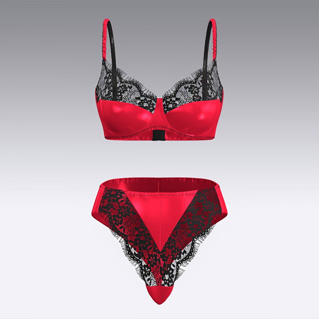Комплект из шелка и кружева 2944.12.22 ARDI красный