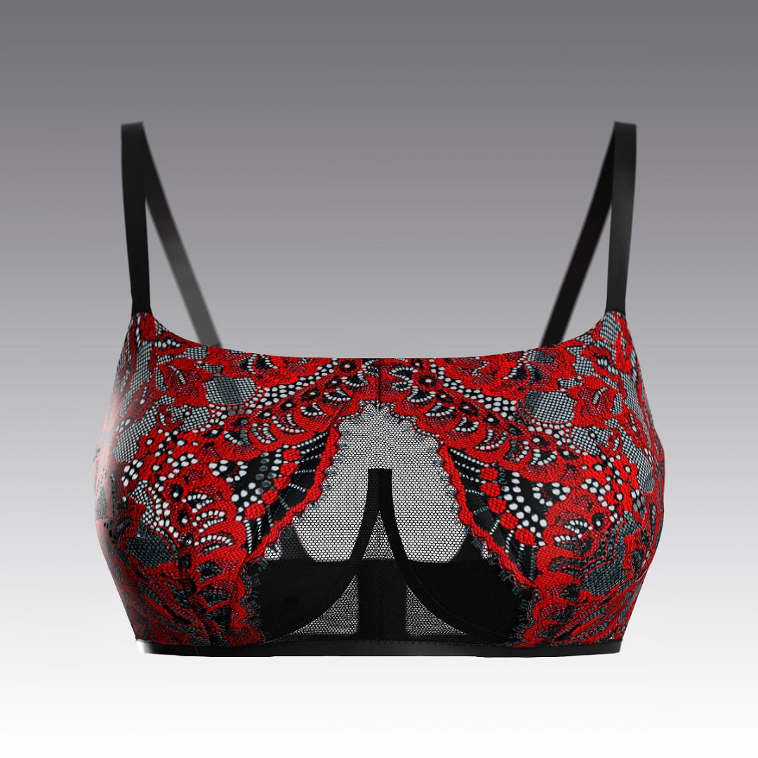 Бюстгальтер-топ на косточках из кружева Шантильи 4059.10 ARDI красный