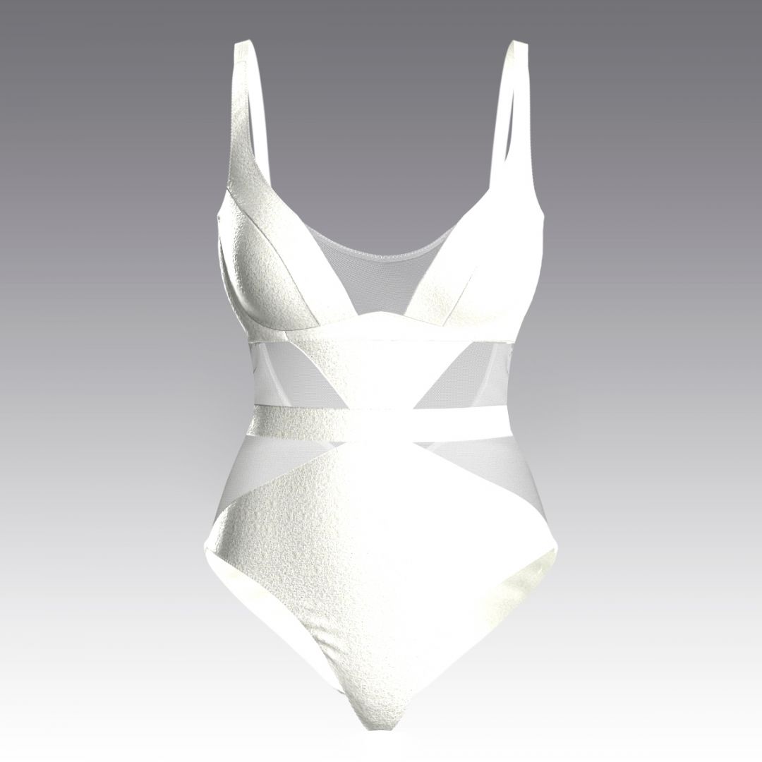 Купальник слитный со вставками из сетки 3051.71 ARDI белый