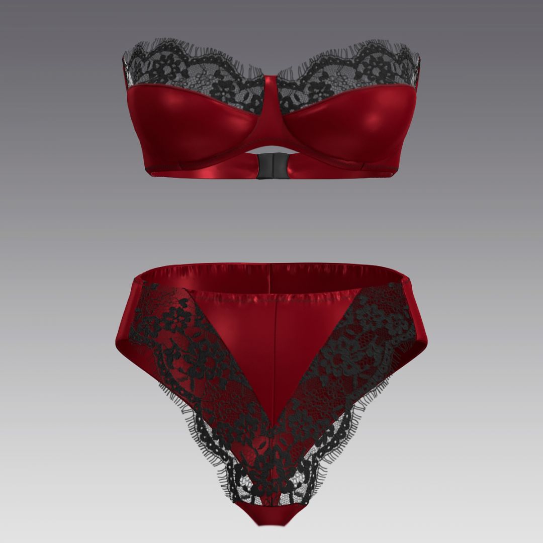 Комплект из шелка и кружева 2942.18.22 ARDI рубиновый