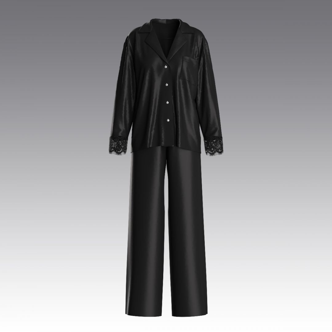 Комплект из шелка с кружевом 2939.54.58 ARDI черный