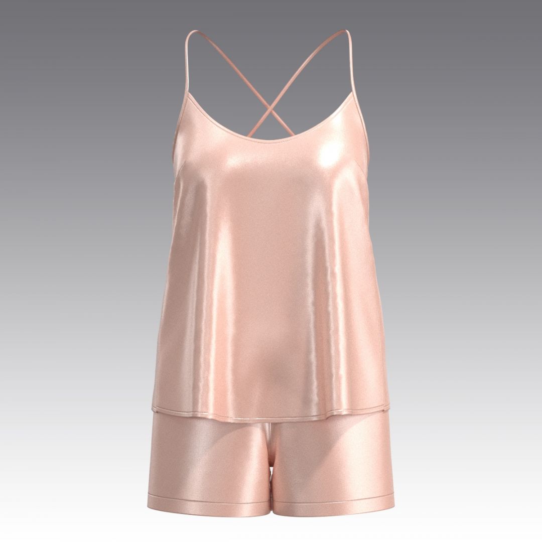 Шелковый комплект топ и шорты 4068.40.55 ARDI персиковый