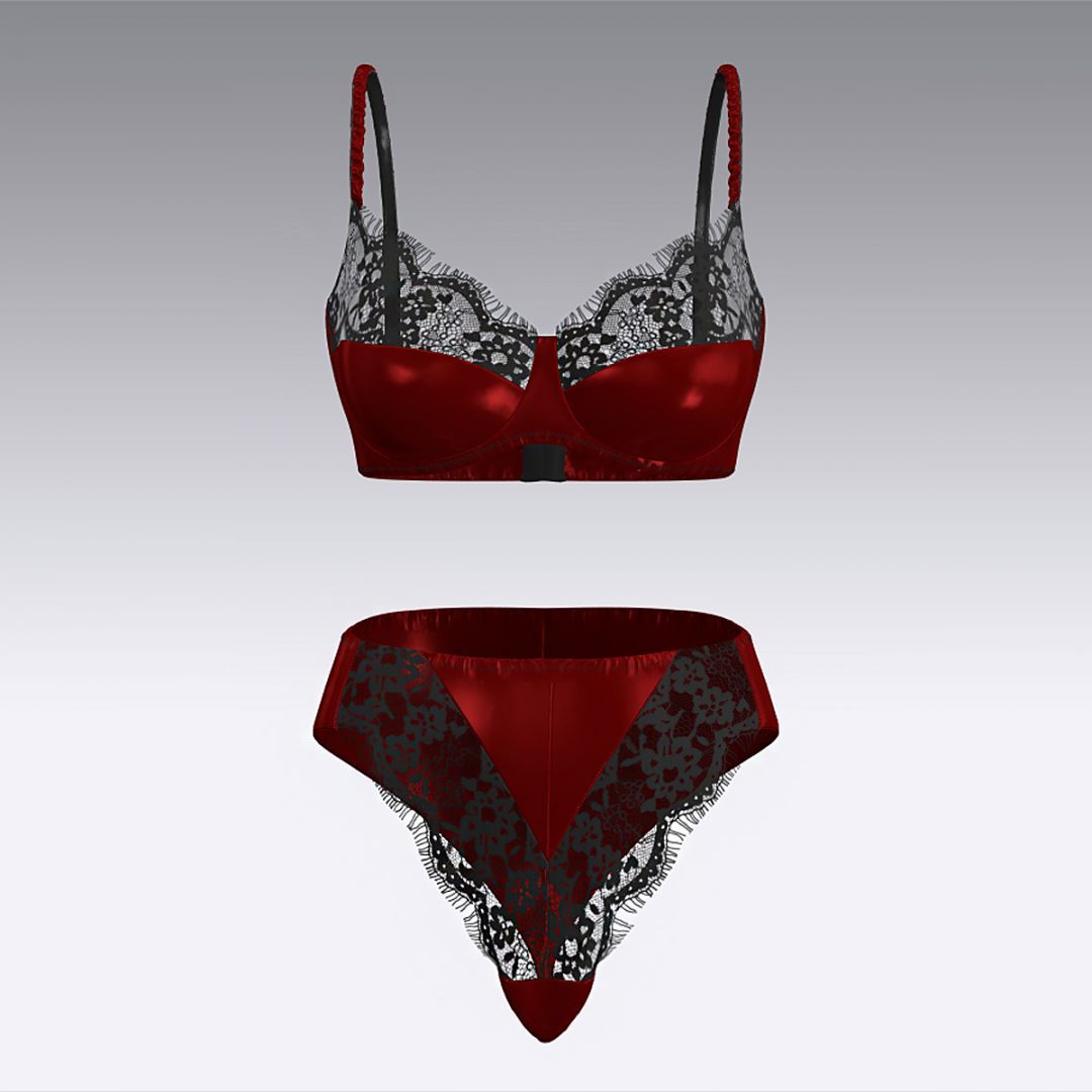 Комплект из шелка и кружева 2942.12.22 ARDI рубиновый