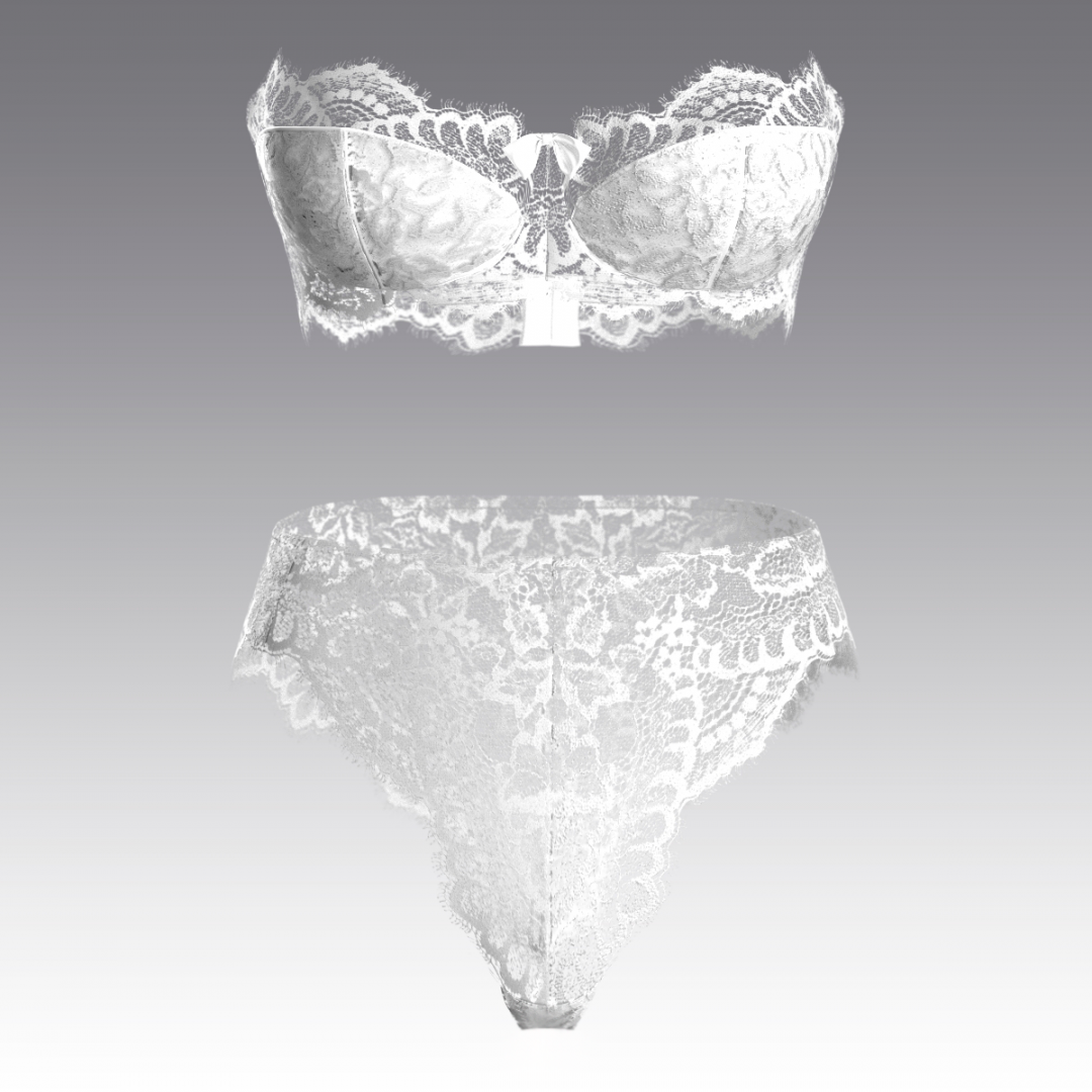 Комплект с балконетом из кружева Шантильи 4045.18.21 ARDI белый