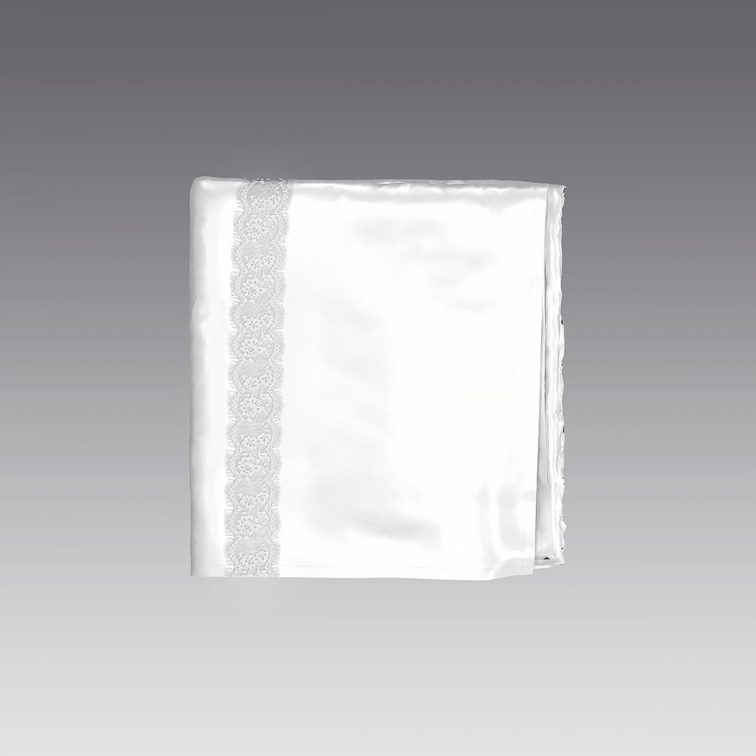 Простыня из шелка с кружевом 5005.06 ARDI белый