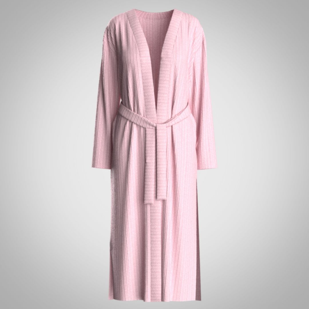 Кардиган из трикотажа в рубчик удлиненный 2914.47 ARDI розовый