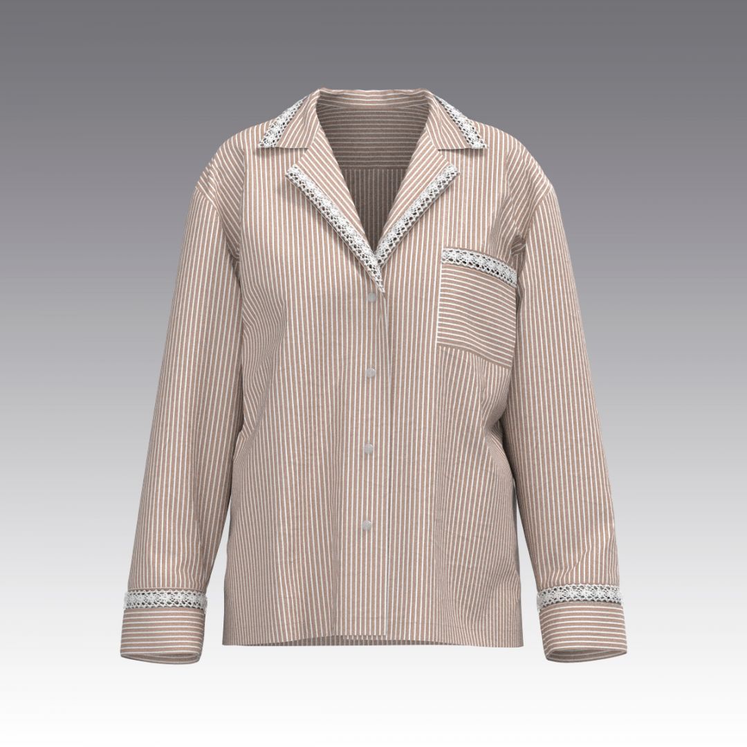 Жакет в пижамном стиле из вареного хлопка 2980.54 ARDI бежевый