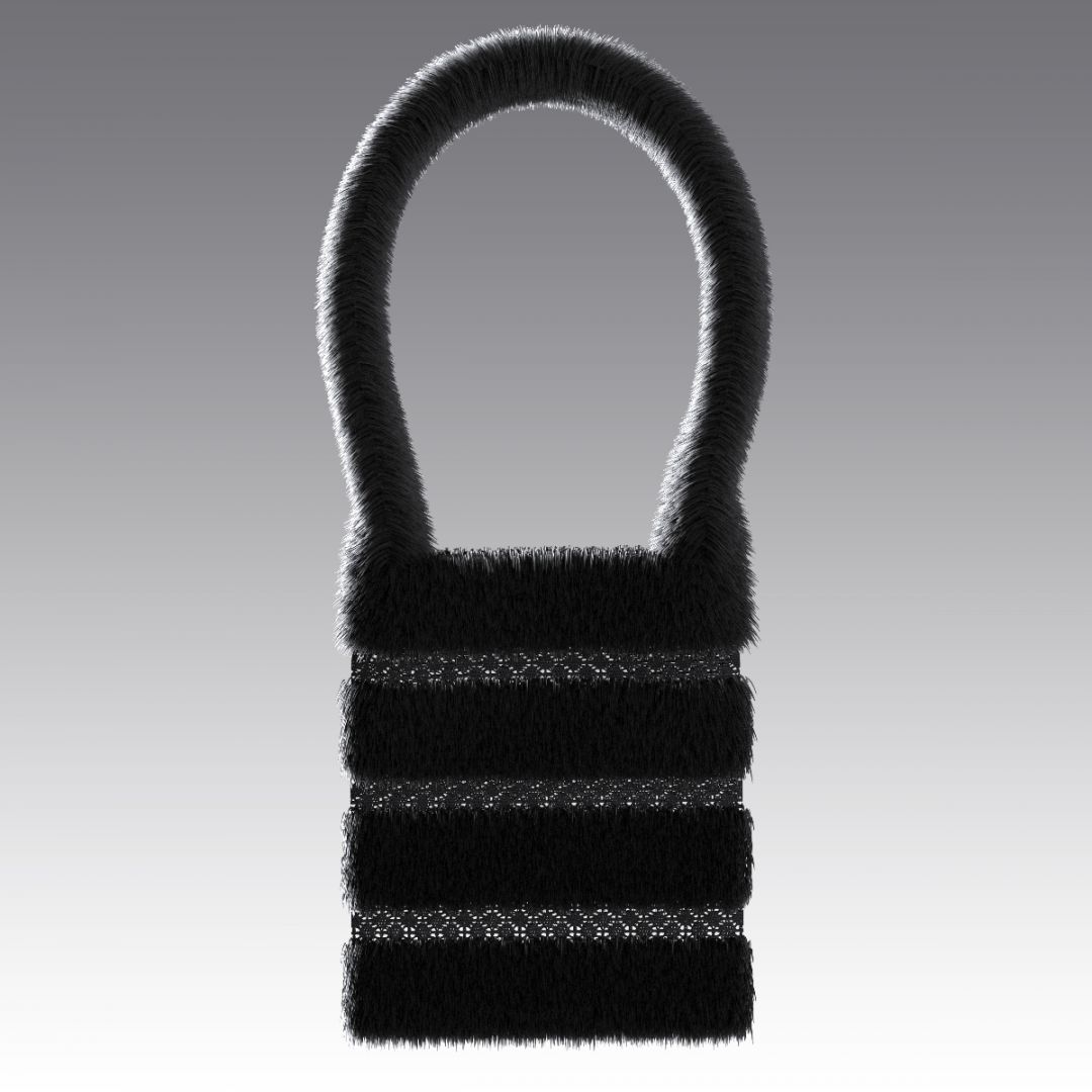 Сумка-шоппер из шерстяного меха и кроше 4031.60 ARDI черный