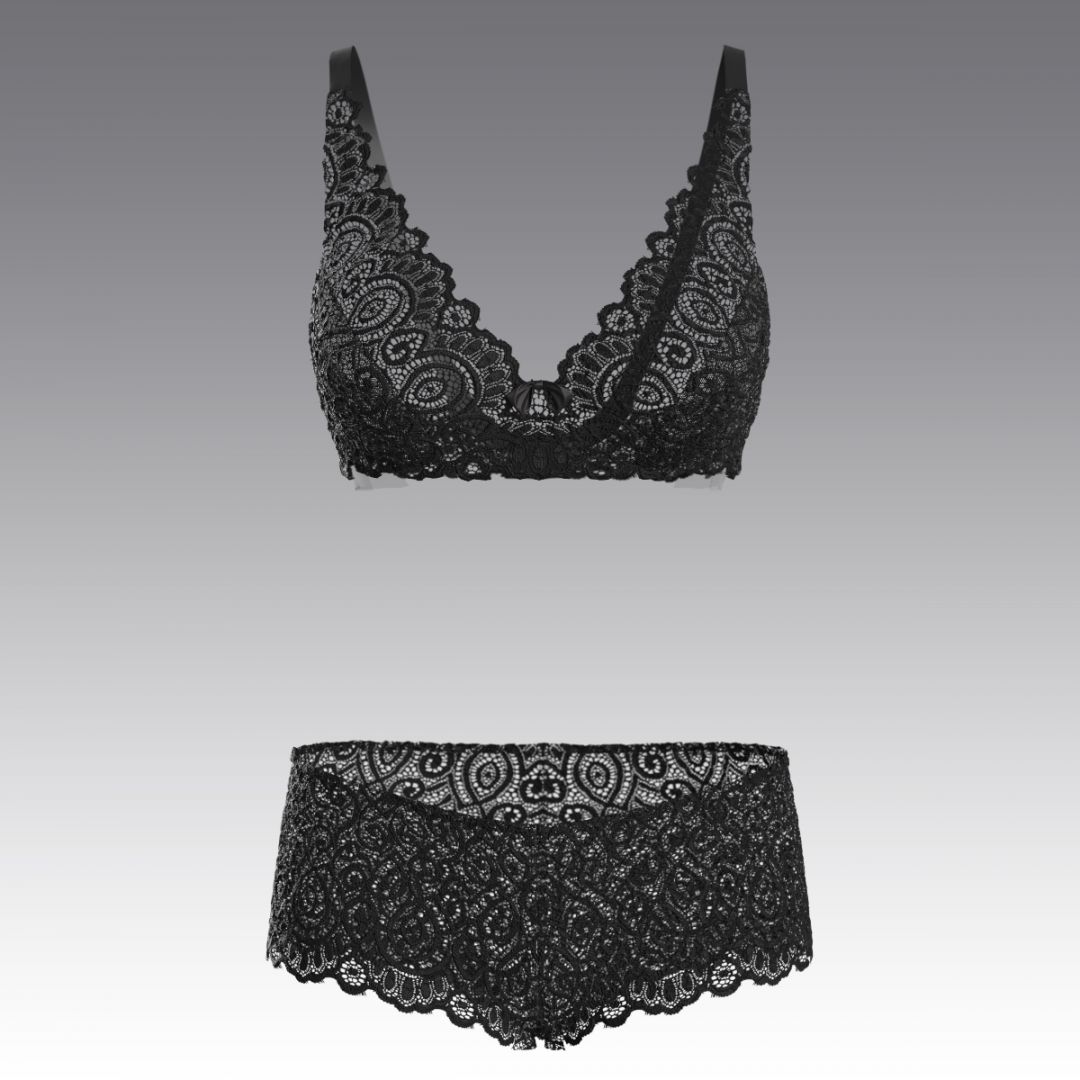 Кружевной комплект белья без косточек 4024.13.25 ARDI черный