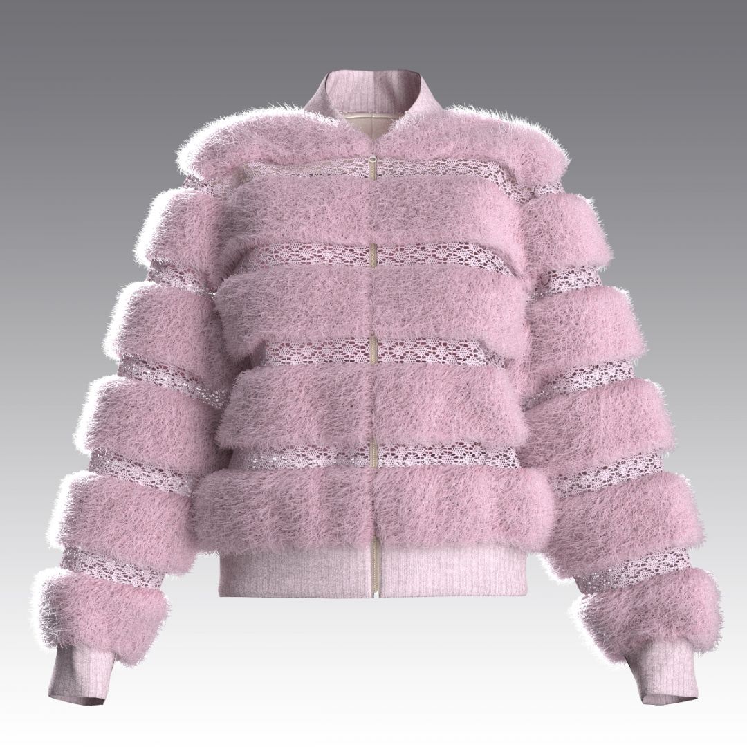 Крафтовый бомбер из шерстяного меха и кроше 4027.43 ARDI карамель