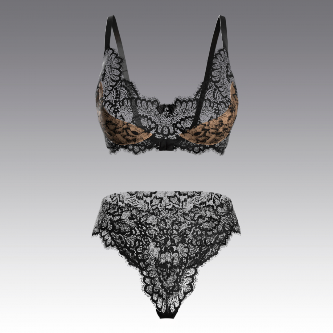 Комплект из кружева Шантильи 4044.16.21 ARDI черный