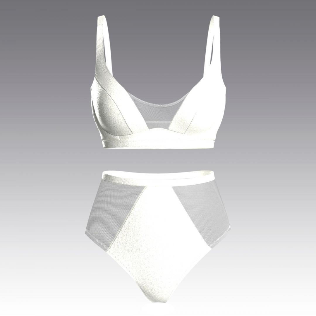 Купальник раздельный со вставками из сетки 3051.13.24 ARDI белый