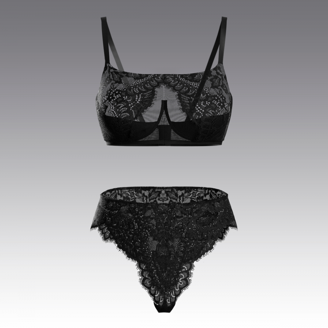 Комплект из кружева Шантильи 4044.10.21 ARDI черный