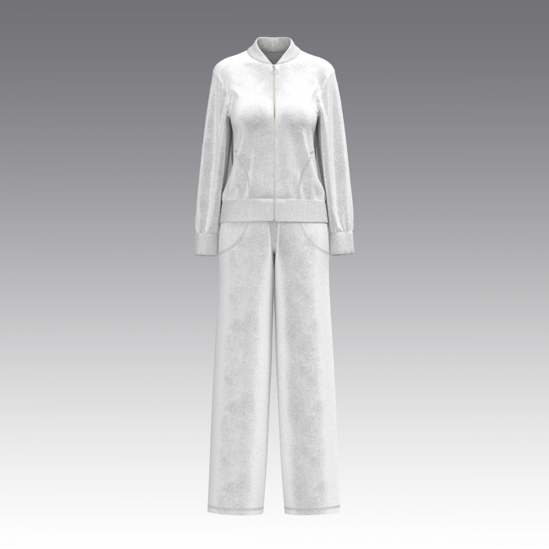 Костюм из бархата 2976.45.58 ARDI белый