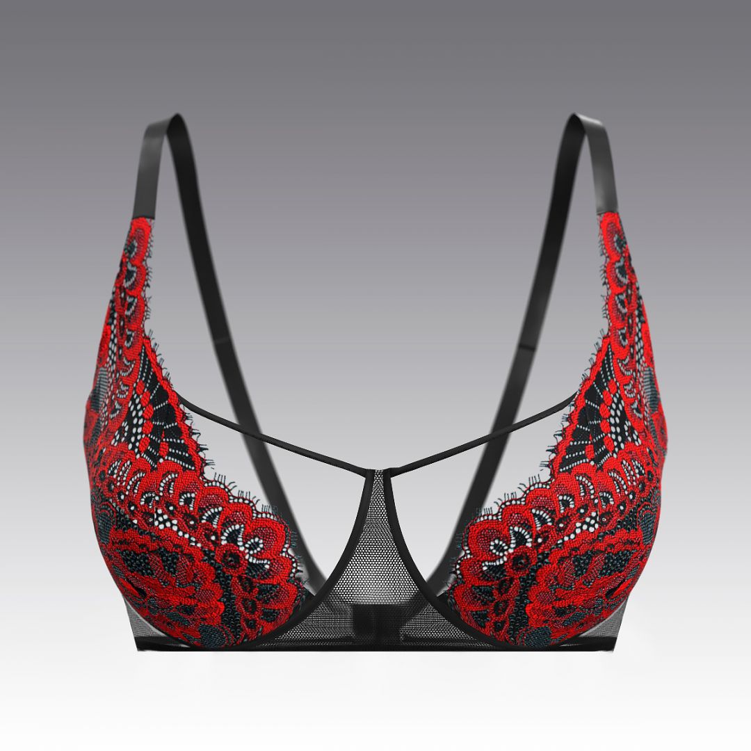 Бюстгальтер на косточках с кружевом Шантильи 4059.16 ARDI красный
