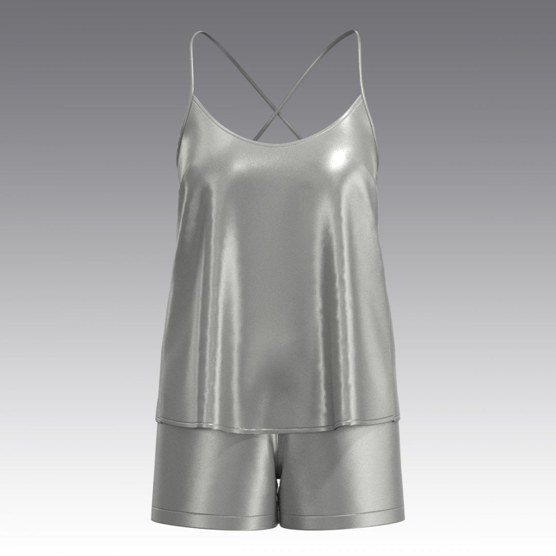Шелковый комплект топ и шорты 2059.40.56.1 ARDI стальной