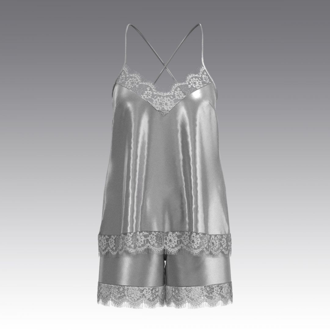 Пижама из шелка и кружева 5006.53.55 ARDI серый