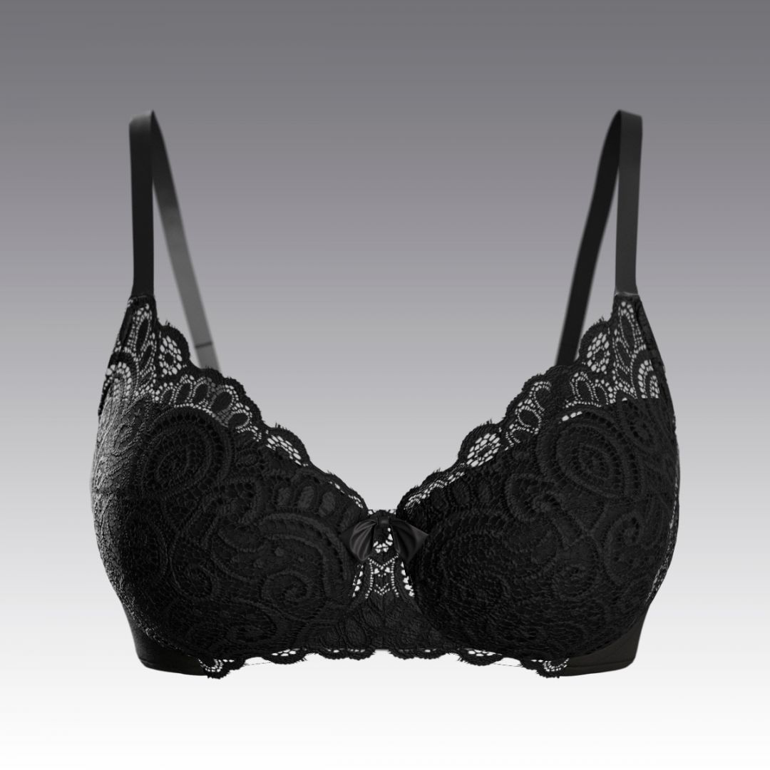 Бюстгальтер из хлопка с кружевом 4024.01 ARDI черный