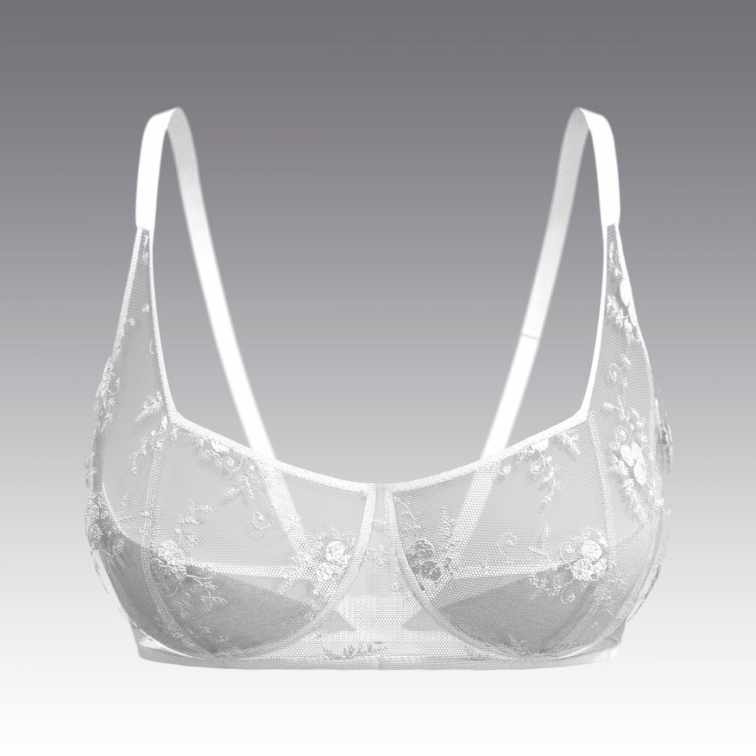 Бюстгальтер из тюля с вышивкой 4065.16 ARDI белый