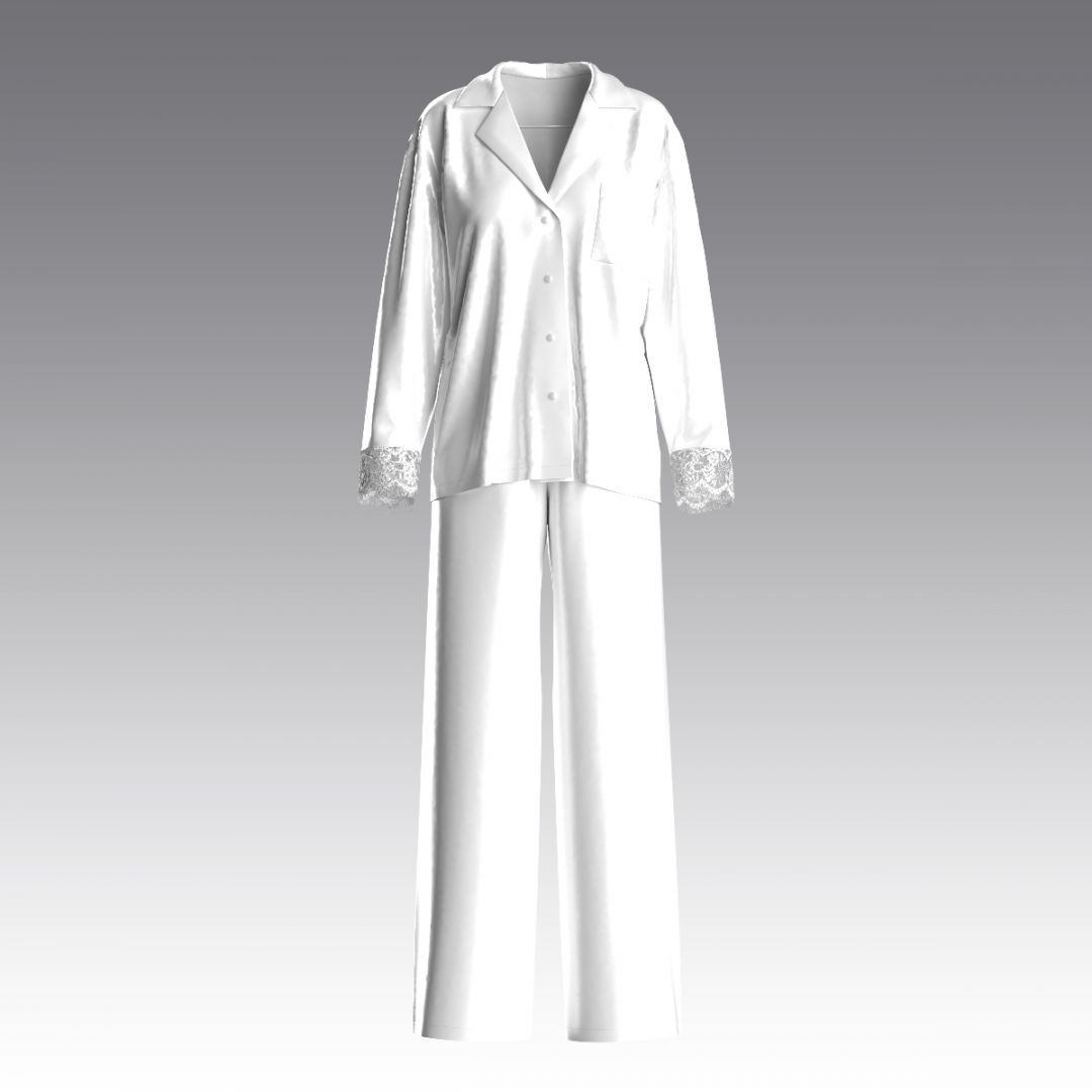 Комплект из шелка с кружевом 2940.54.58 ARDI молочный