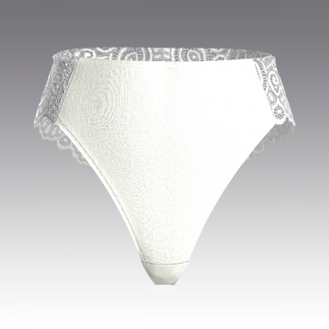 Высокие бразилиано из хлопка с кружевом 2707.21 ARDI белый