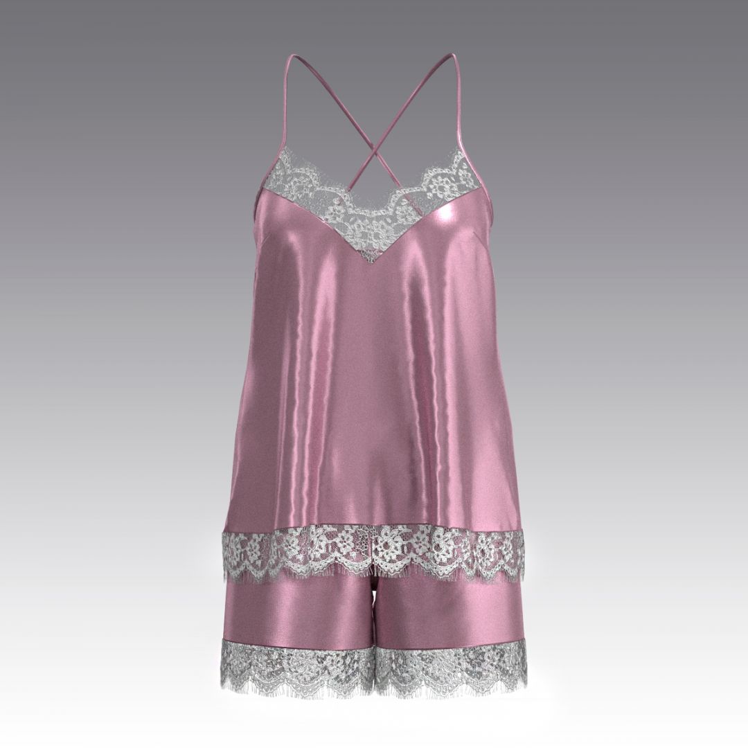 Пижама из шелка и кружева 5007.53.55 ARDI пион