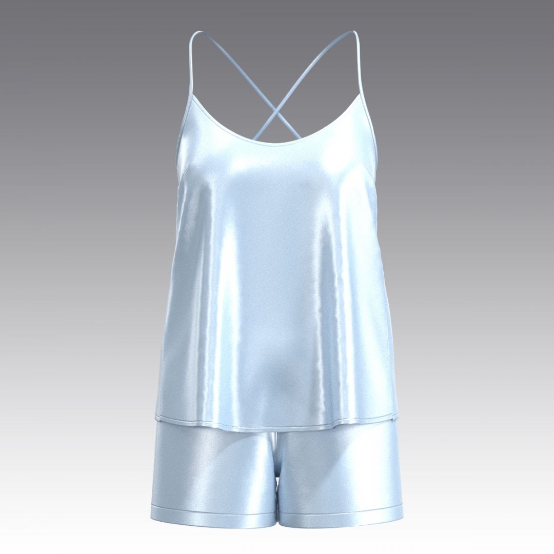 Шелковый комплект топ и шорты 4067.40.55 ARDI голубой