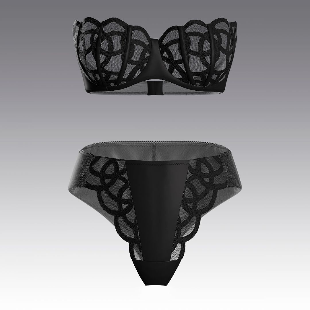 Комплект с балконетом на косточках 4106.17.21 ARDI черный