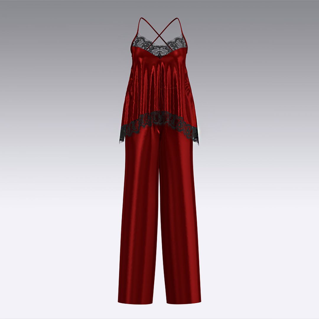 Пижама из шелка и кружева 2942.52 ARDI рубиновый