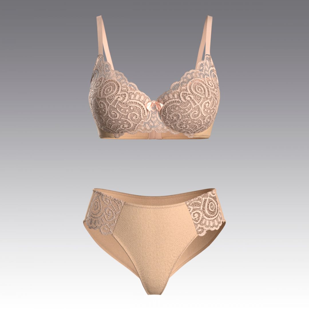 Комплект из хлопка с кружевом 4023.01.23 ARDI бежевый
