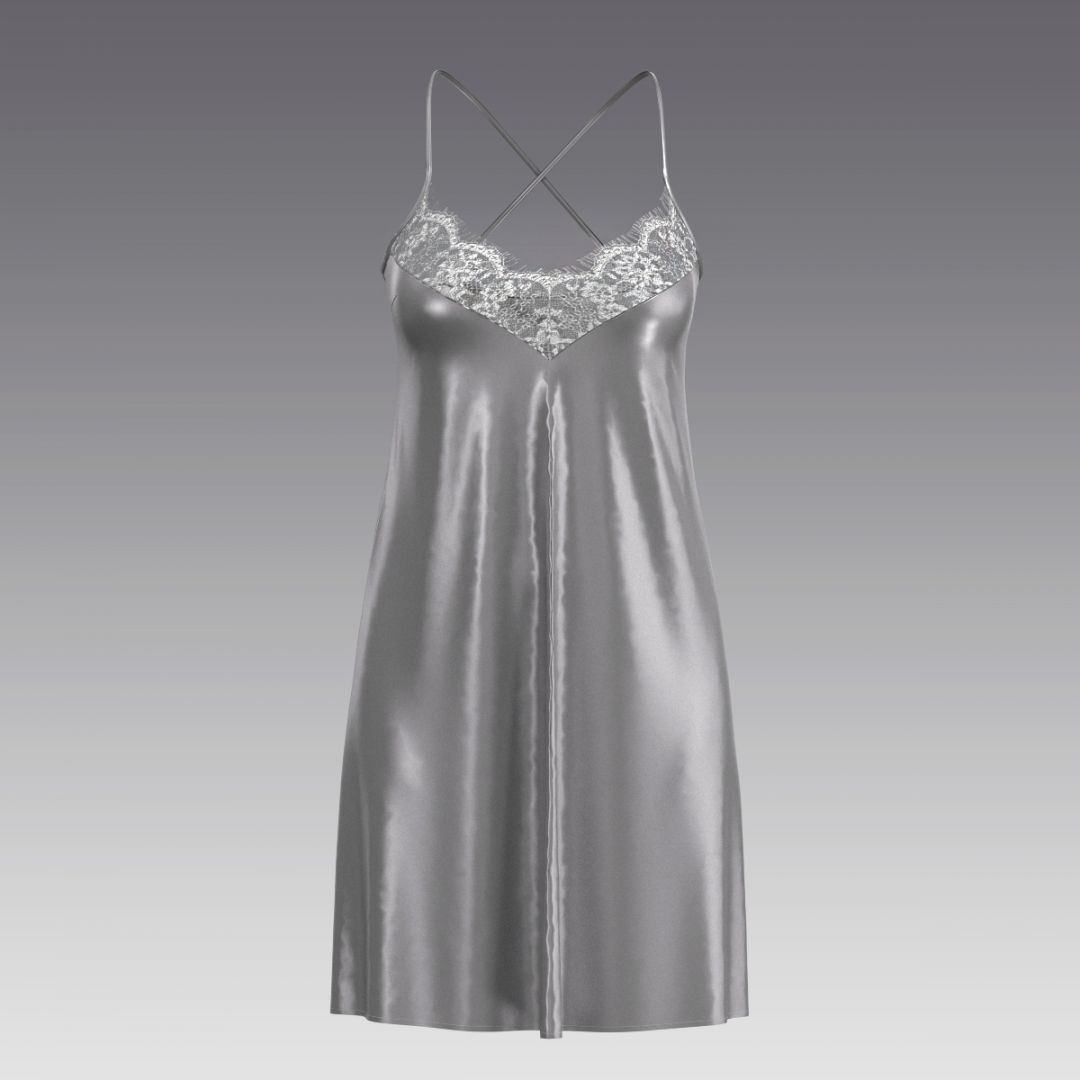 Ночная сорочка из шелка и кружева 5006.42 ARDI серый