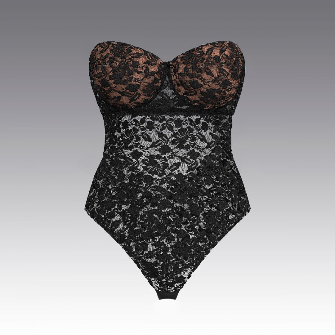 Боди-балконет из кружева 2963.36 ARDI черный