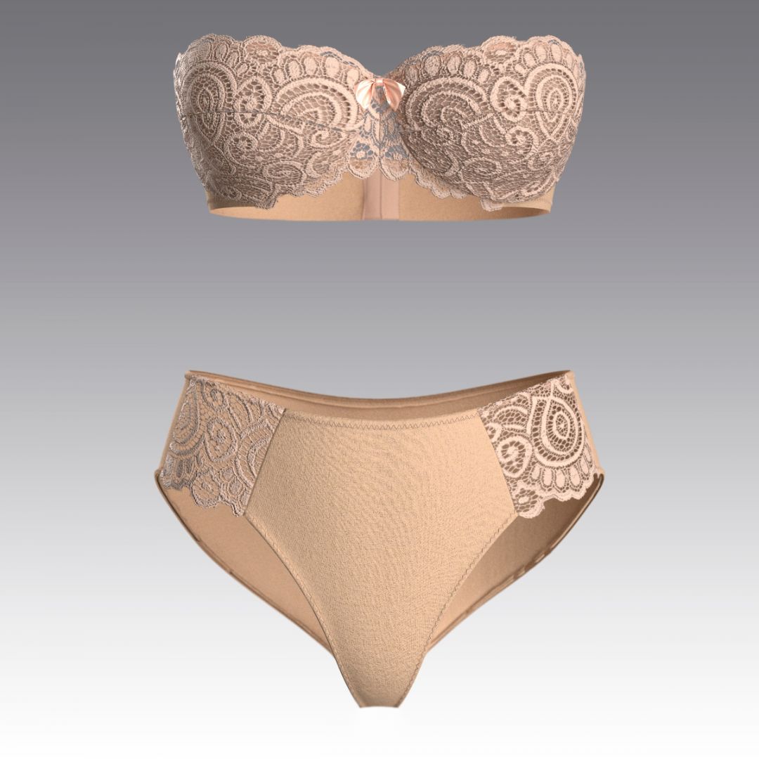 Комплект из хлопка с кружевом 4023.02.23 ARDI бежевый