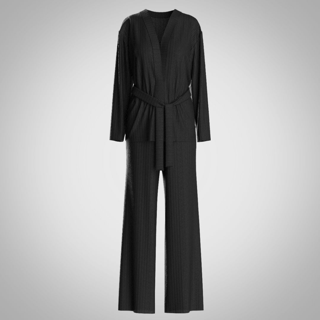 Комплект из трикотажа в рубчик 2937.45.58 ARDI черный