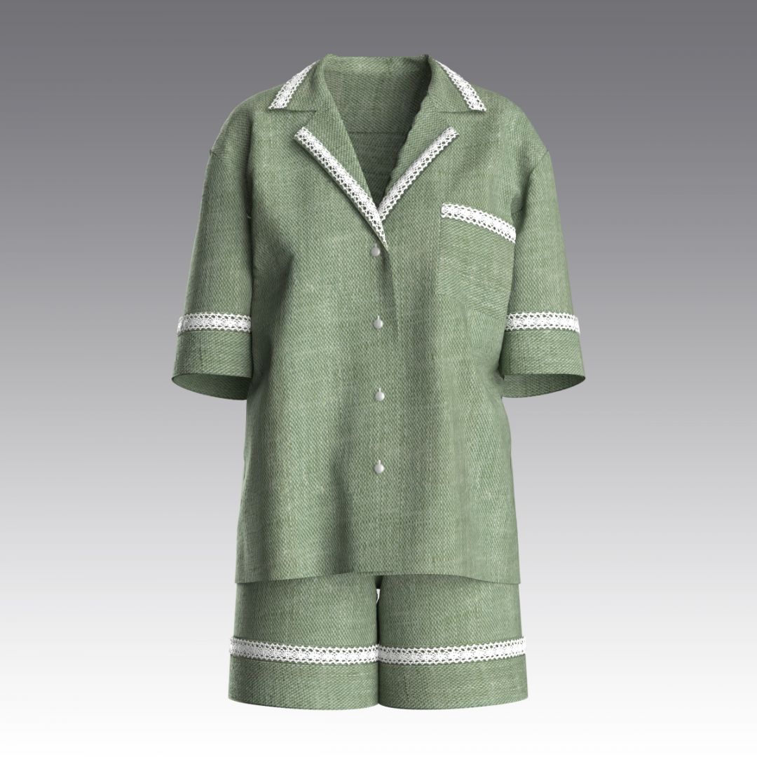 Костюм с шортами из вареного хлопка 4056.53.55 ARDI хвойный