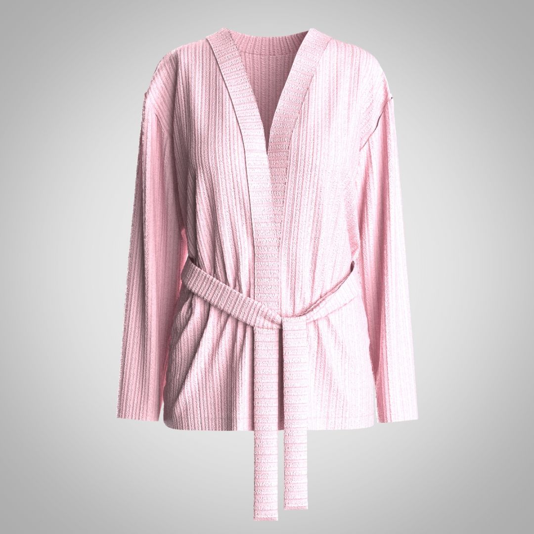 Кардиган из трикотажа в рубчик 2914.45 ARDI розовый