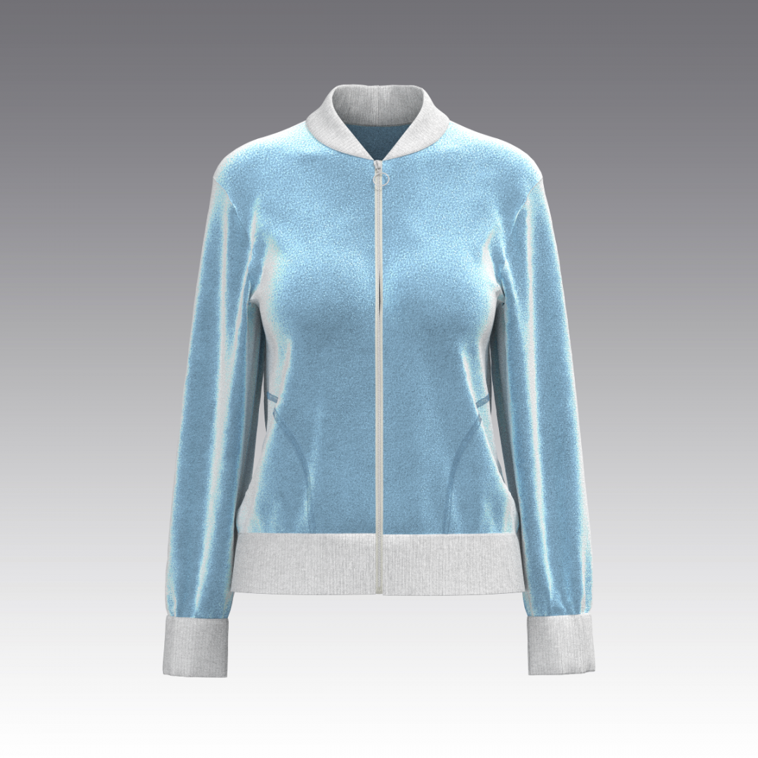 Бомбер из бархата 2974.45 ARDI серо-голубой
