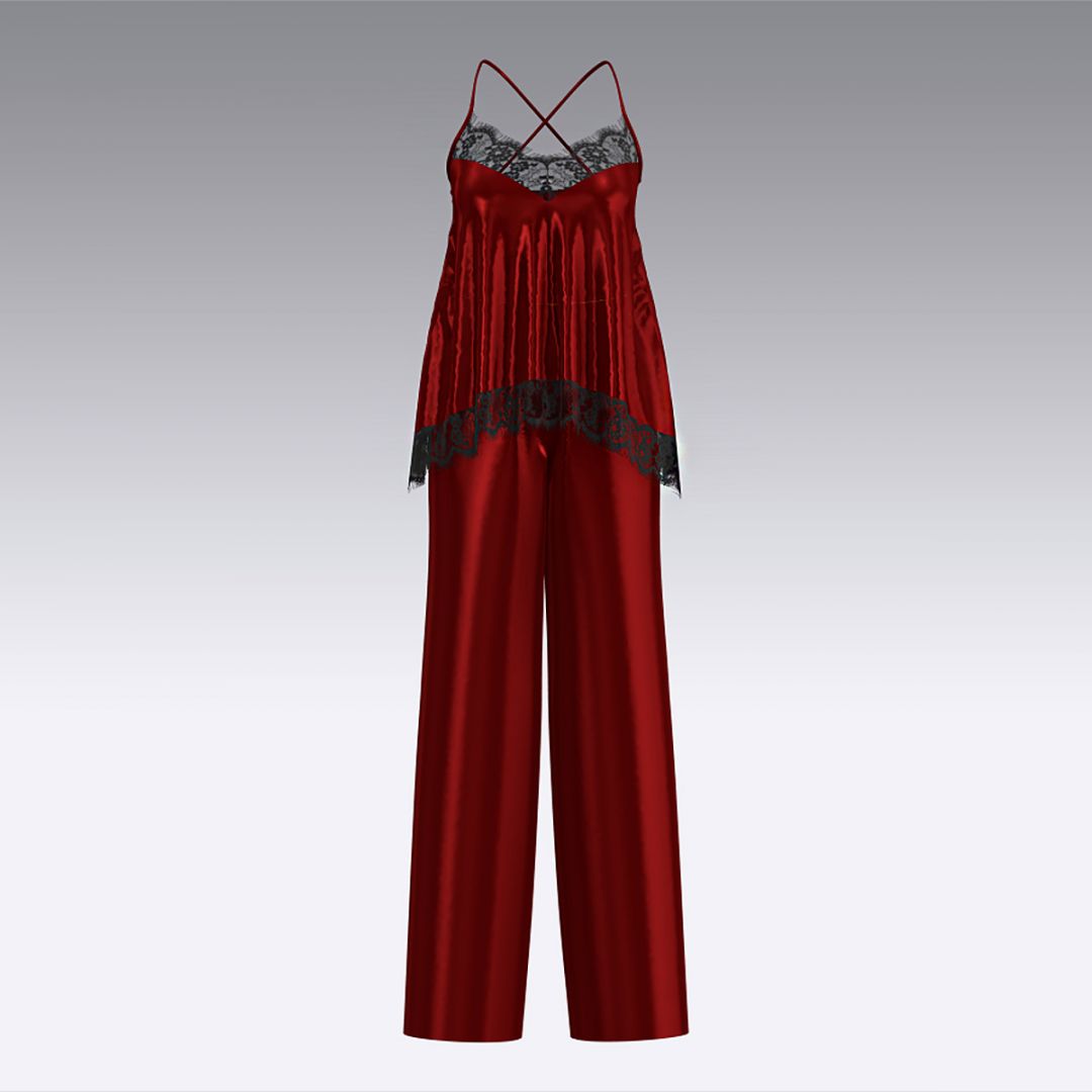 Пижама из шелка и кружева 2942.52 ARDI рубиновый