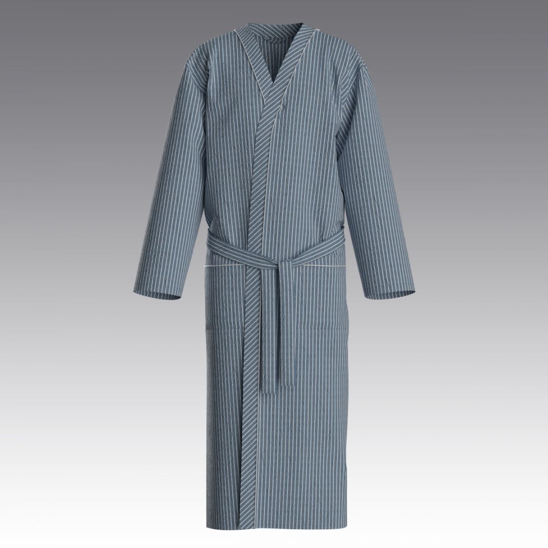 Мужской халат из вареного хлопка 2982.98 ARDI синий