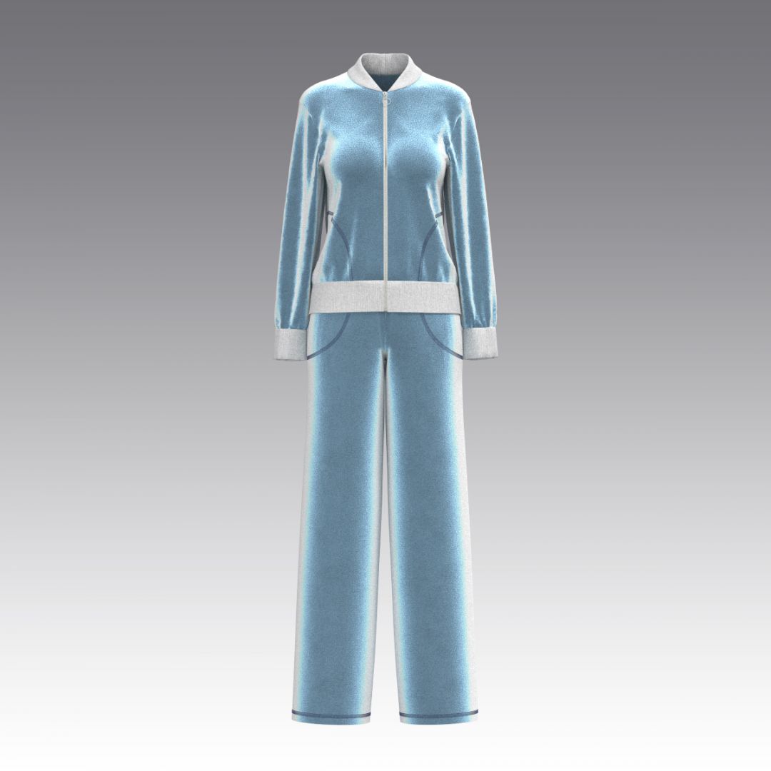 Костюм из бархата 2974.45.58 ARDI серо-голубой