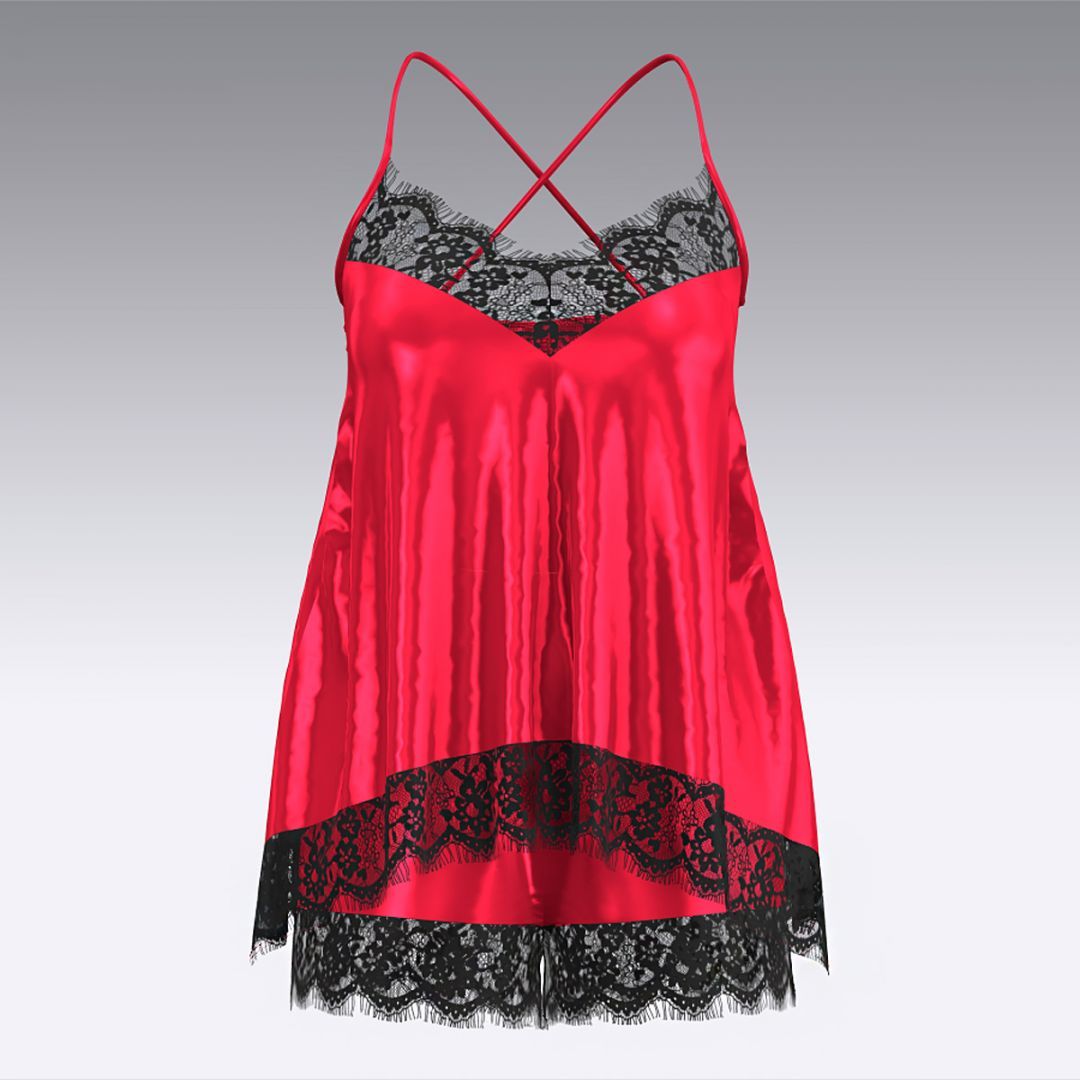 Пижама из шелка и кружева 2944.50 ARDI красный