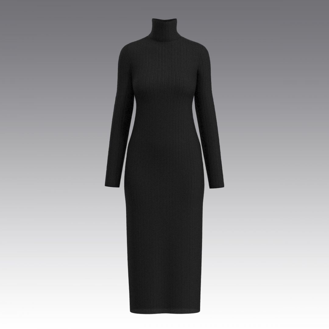 Платье из трикотажа в рубчик 2937.48 ARDI черный