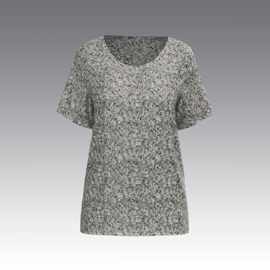 Футболка с пайетками 2989.52 ARDI серебряный