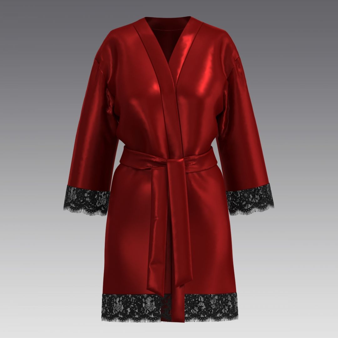 Халат из шелка и кружева 2942.48 ARDI рубиновый