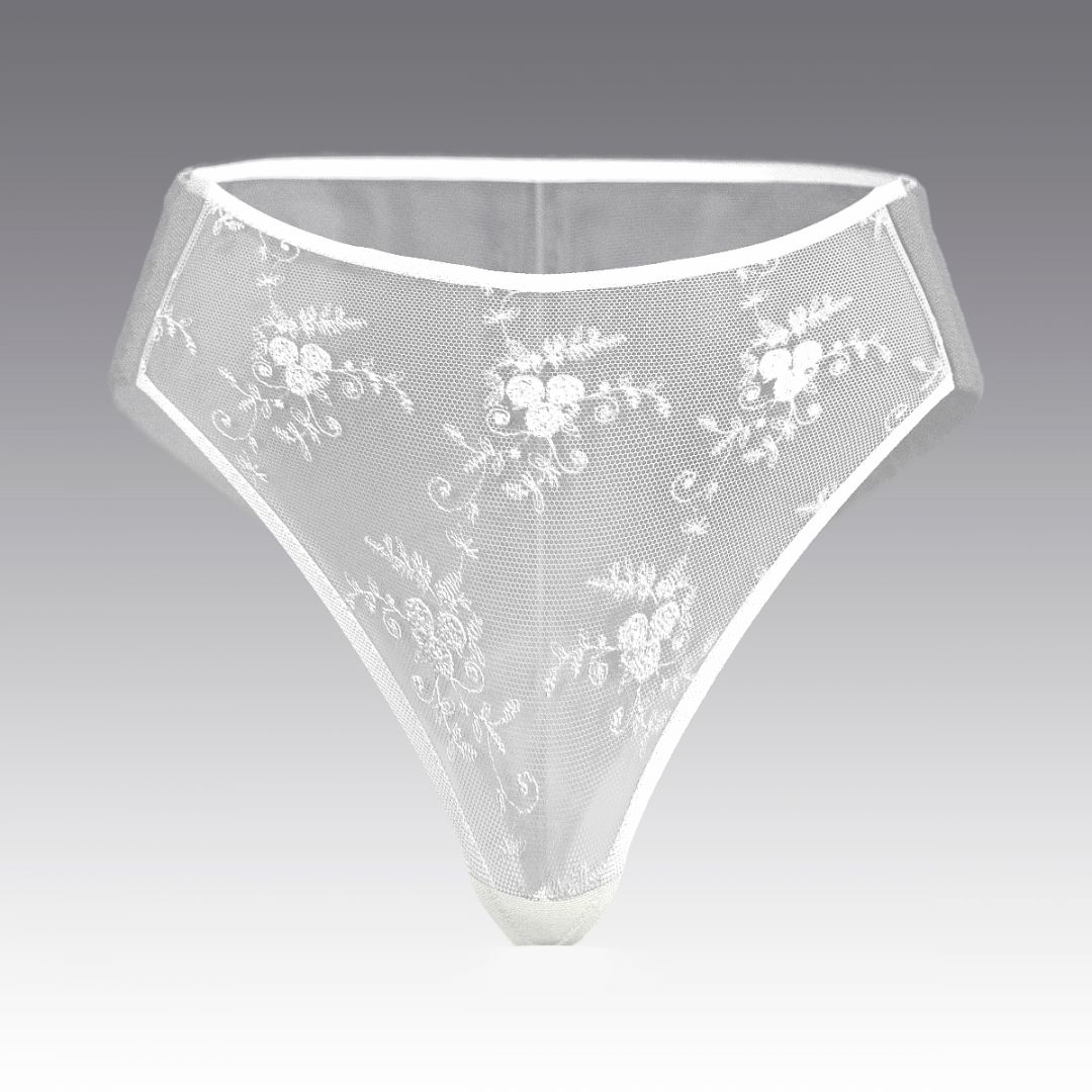 Высокие бразилиано из тюля с вышивкой 4065.21 ARDI белый