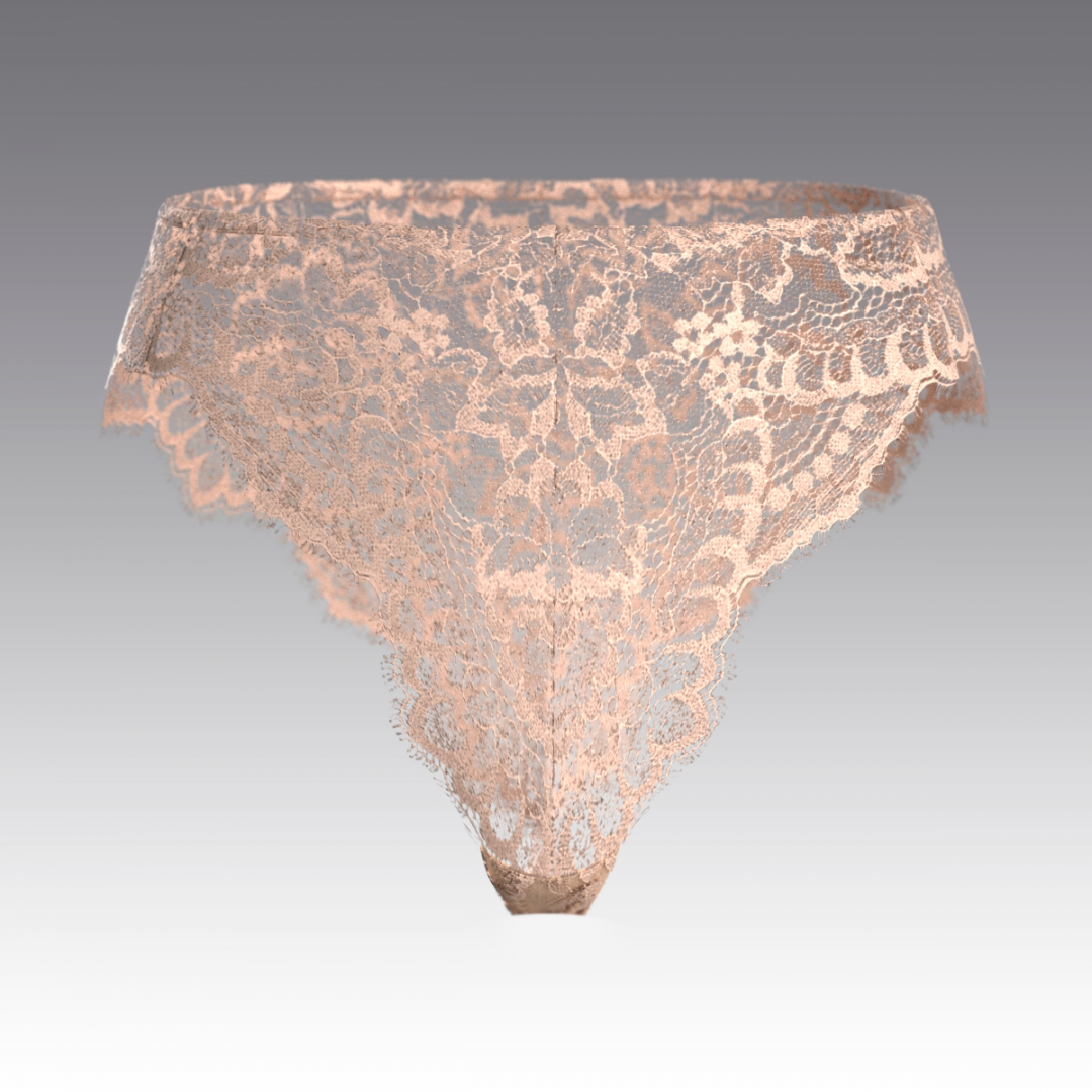 Высокие бразилиано из кружева Шантильи 4046.21 ARDI персиковый