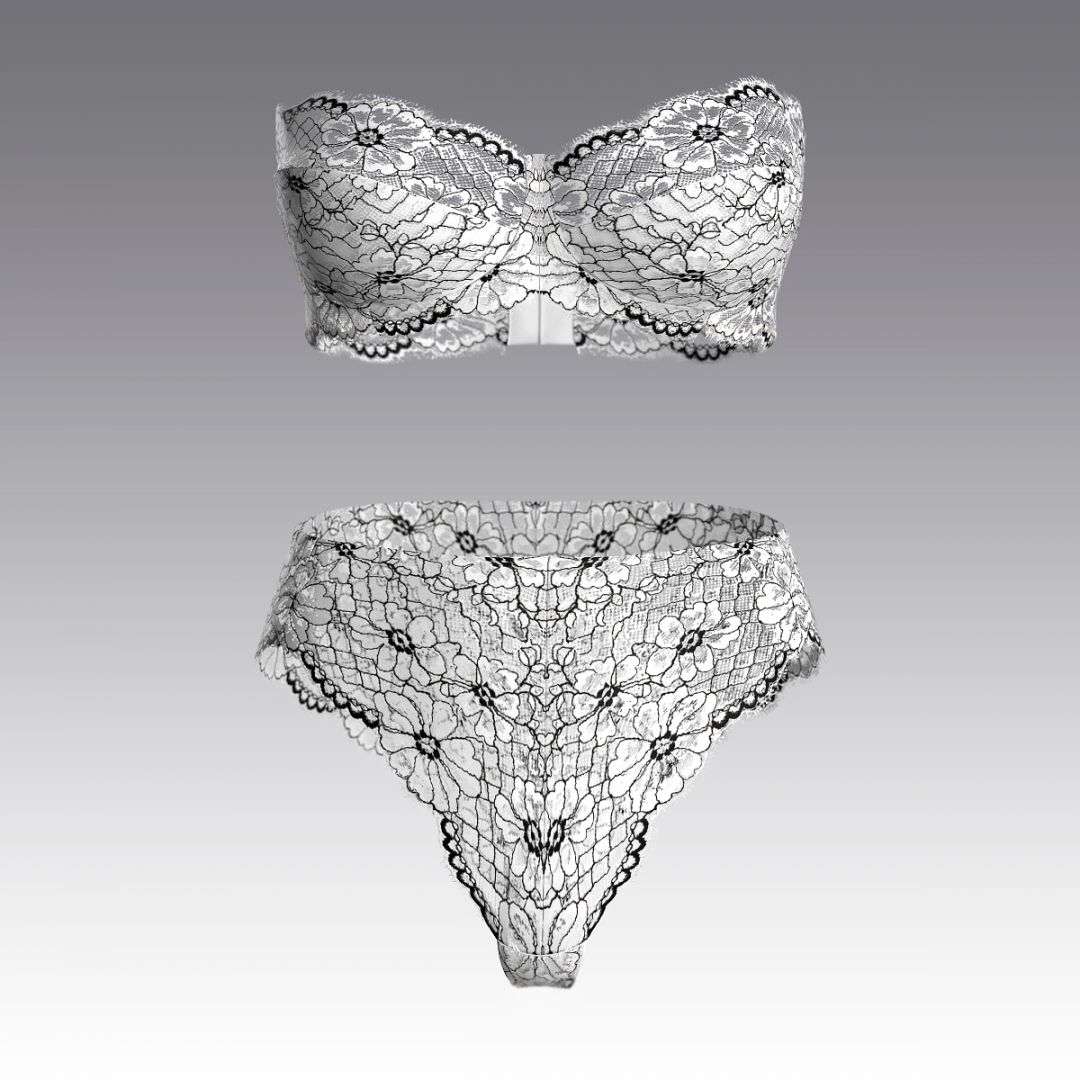 Комплект с балконетом из кружева Шантильи 2935.18.21 ARDI ванильный