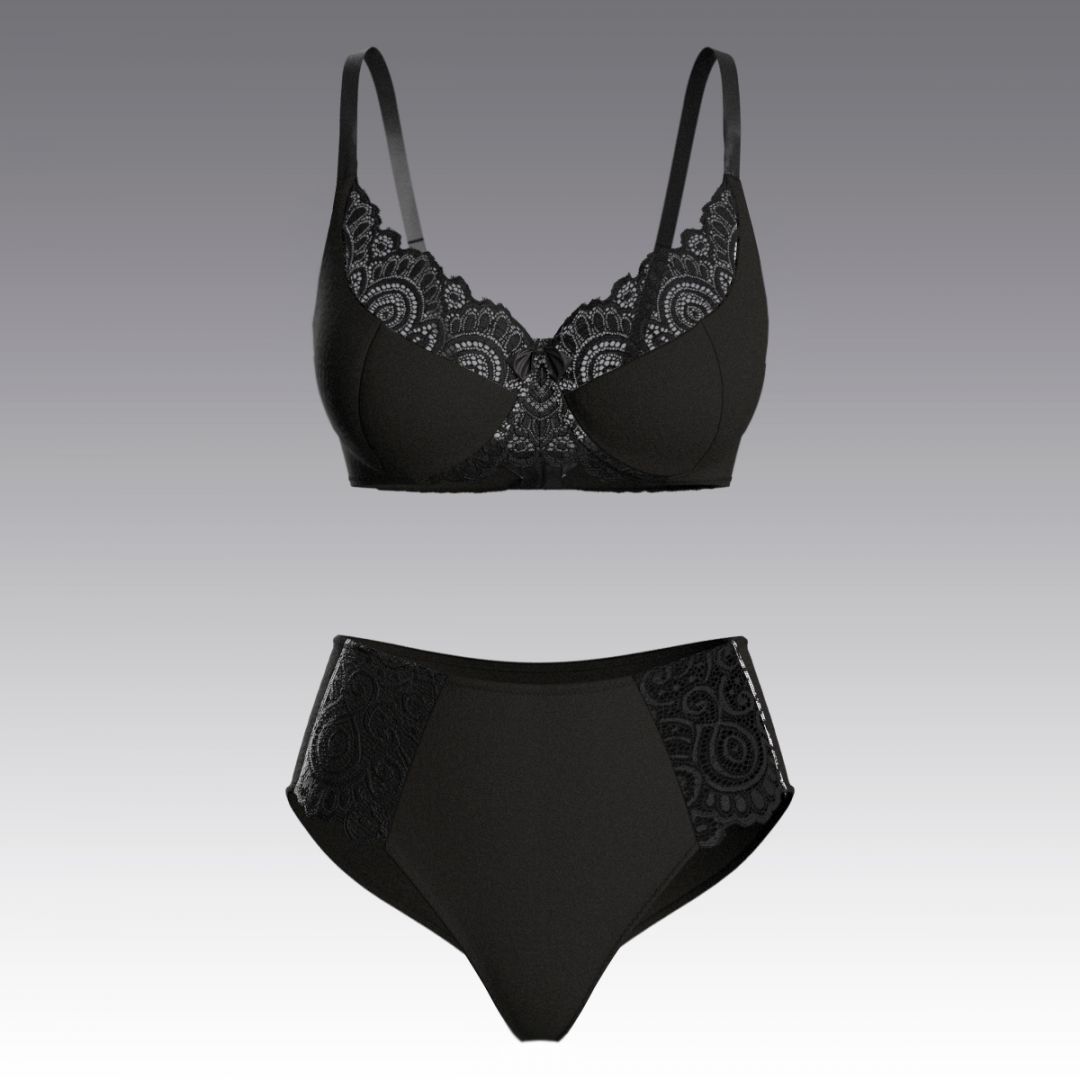 Комплект из хлопка с кружевом 4024.11.24 ARDI черный