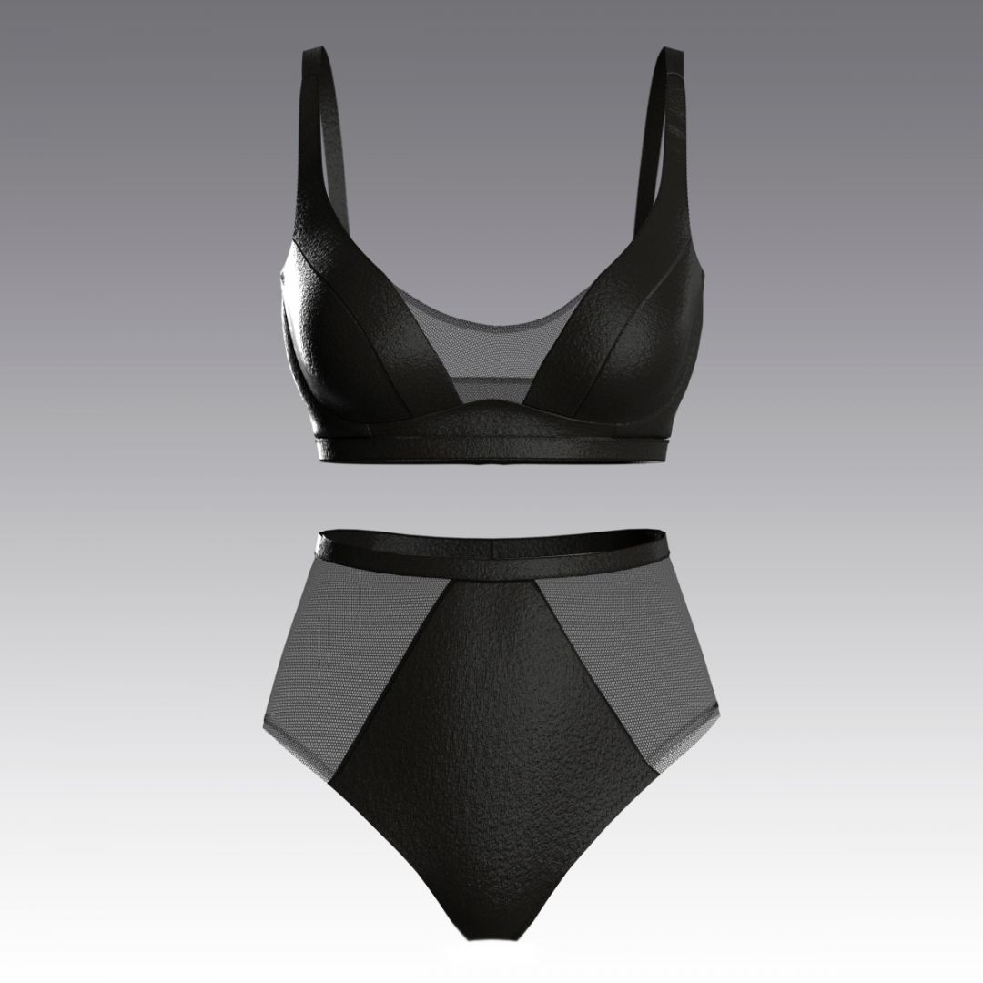 Купальник раздельный со вставками из сетки 3052.13.24 ARDI черный